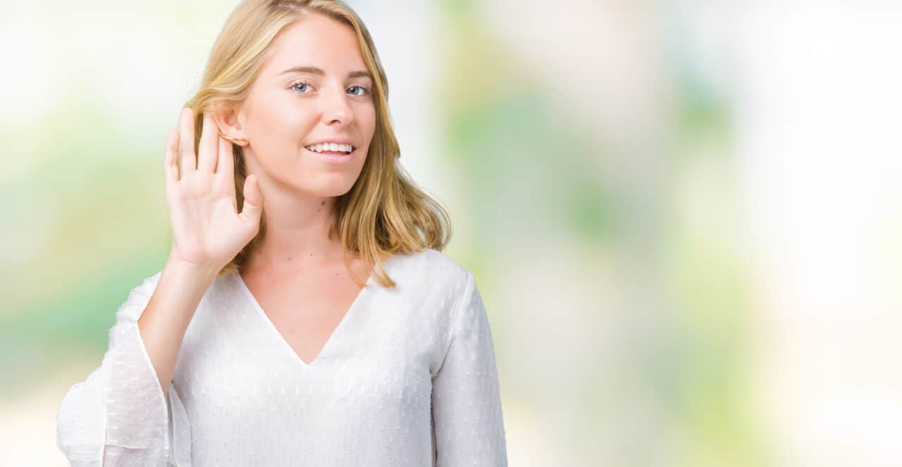 Woman with hearing loss