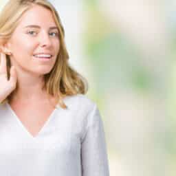 Woman with hearing loss